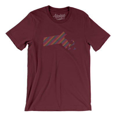 Massachusetts Pride State Men/Unisex T-Shirt-Maroon-Allegiant Goods Co. Vintage Sports Apparel