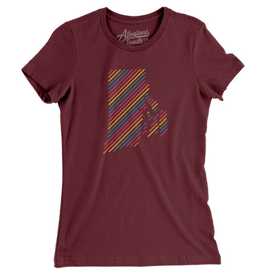Rhode Island Pride State Women's T-Shirt-Maroon-Allegiant Goods Co. Vintage Sports Apparel