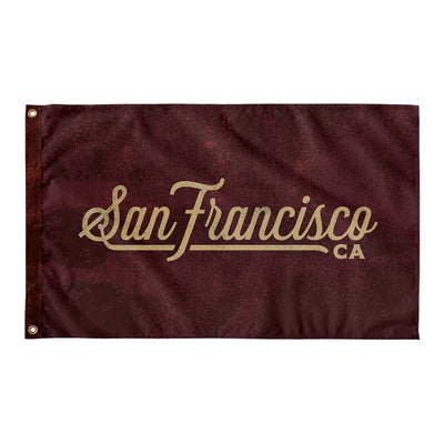 San Francisco Wall Flag (Maroon & Gold)-Wall Flag - 36"x60"-Allegiant Goods Co. Vintage Sports Apparel