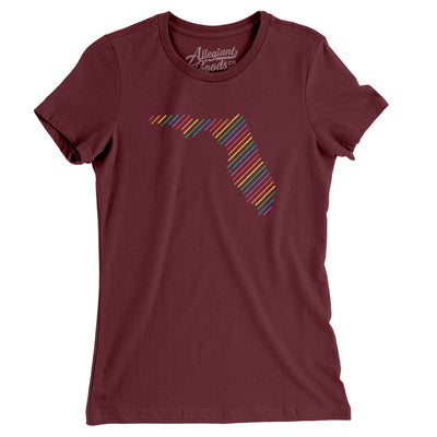 Florida Pride State Women's T-Shirt-Maroon-Allegiant Goods Co. Vintage Sports Apparel