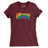 Indianapolis Indiana Pride Women's T-Shirt-Maroon-Allegiant Goods Co. Vintage Sports Apparel