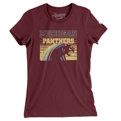 Michigan Panthers Football Women's T-Shirt-Maroon-Allegiant Goods Co. Vintage Sports Apparel