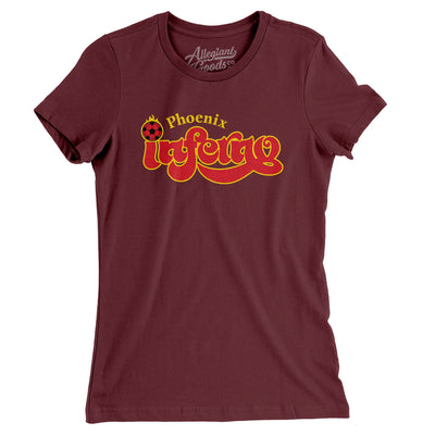 Phoenix Inferno Soccer Women's T-Shirt-Maroon-Allegiant Goods Co. Vintage Sports Apparel