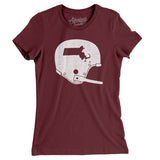 Massachusetts Vintage Football Helmet Women's T-Shirt-Allegiant Goods Co. Vintage Sports Apparel
