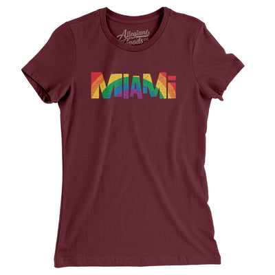 Miami Florida Pride Women's T-Shirt-Maroon-Allegiant Goods Co. Vintage Sports Apparel