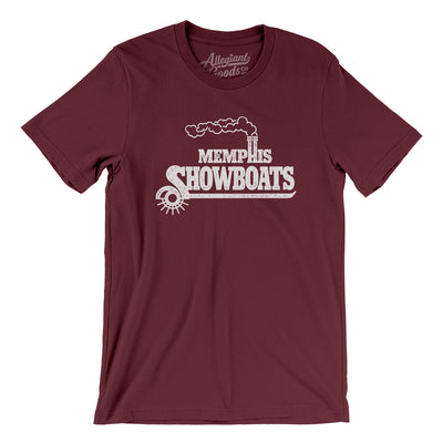 Memphis Showboats Football Men/Unisex T-Shirt-Maroon-Allegiant Goods Co. Vintage Sports Apparel