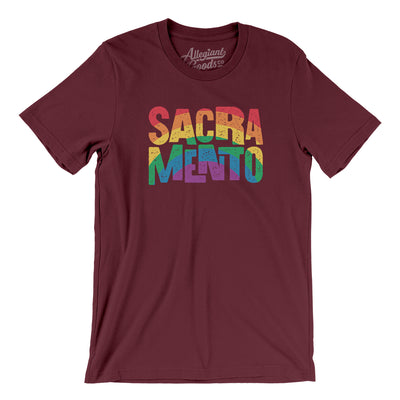 Sacramento California Pride Men/Unisex T-Shirt-Maroon-Allegiant Goods Co. Vintage Sports Apparel