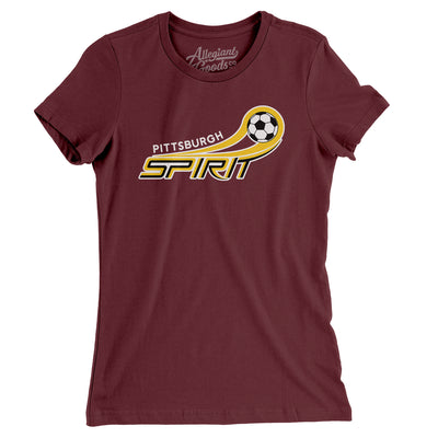 Pittsburgh Spirit Soccer Women's T-Shirt-Maroon-Allegiant Goods Co. Vintage Sports Apparel
