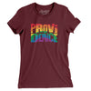 Providence Rhode Island Pride Women's T-Shirt-Maroon-Allegiant Goods Co. Vintage Sports Apparel