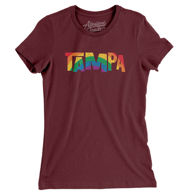 Tampa Florida Pride Women's T-Shirt-Maroon-Allegiant Goods Co. Vintage Sports Apparel