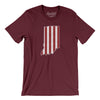 Indiana Hoosier Stripes Men/Unisex T-Shirt-Maroon-Allegiant Goods Co. Vintage Sports Apparel