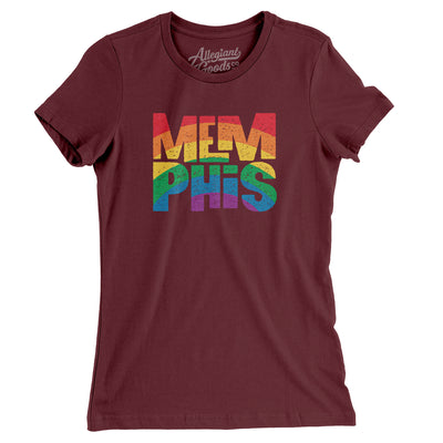 Memphis Tennessee Pride Women's T-Shirt-Maroon-Allegiant Goods Co. Vintage Sports Apparel