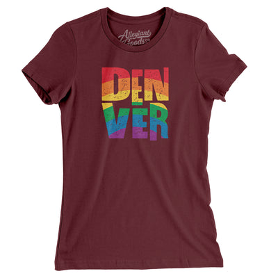 Denver Colorado Pride Women's T-Shirt-Maroon-Allegiant Goods Co. Vintage Sports Apparel