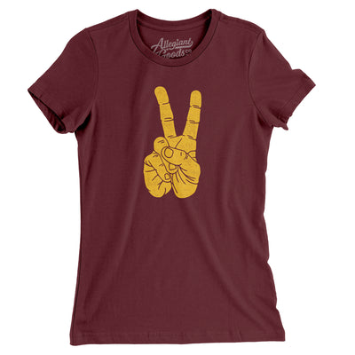 V For Victory Women's T-Shirt-Maroon-Allegiant Goods Co. Vintage Sports Apparel
