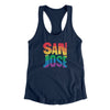 San Jose California Pride Women's Racerback Tank-Midnight Navy-Allegiant Goods Co. Vintage Sports Apparel