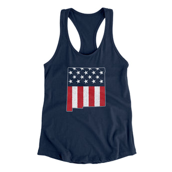 New Mexico American Flag Women's Racerback Tank-Allegiant Goods Co. Vintage Sports Apparel