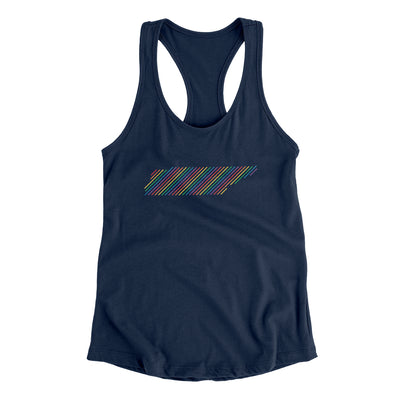 Tennessee Pride State Women's Racerback Tank-Midnight Navy-Allegiant Goods Co. Vintage Sports Apparel