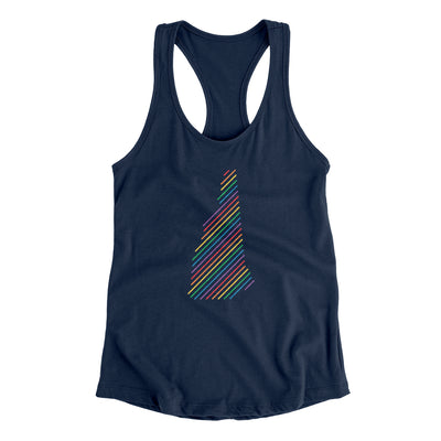 New Hampshire Pride State Women's Racerback Tank-Midnight Navy-Allegiant Goods Co. Vintage Sports Apparel