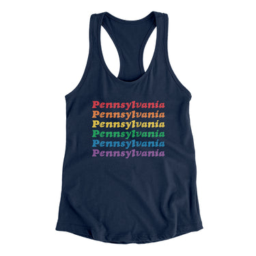 Pennsylvania Pride Women's Racerback Tank-Midnight Navy-Allegiant Goods Co. Vintage Sports Apparel