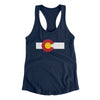 Colorado State Flag Women's Racerback Tank-Midnight Navy-Allegiant Goods Co. Vintage Sports Apparel