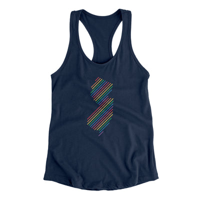 New Jersey Pride State Women's Racerback Tank-Midnight Navy-Allegiant Goods Co. Vintage Sports Apparel