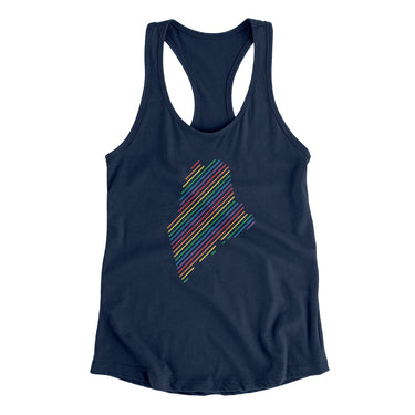 Maine Pride State Women's Racerback Tank-Midnight Navy-Allegiant Goods Co. Vintage Sports Apparel