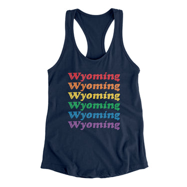 Wyoming Pride Women's Racerback Tank-Midnight Navy-Allegiant Goods Co. Vintage Sports Apparel