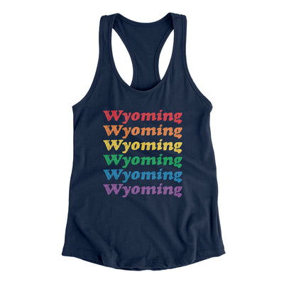 Wyoming Pride Women's Racerback Tank-Midnight Navy-Allegiant Goods Co. Vintage Sports Apparel