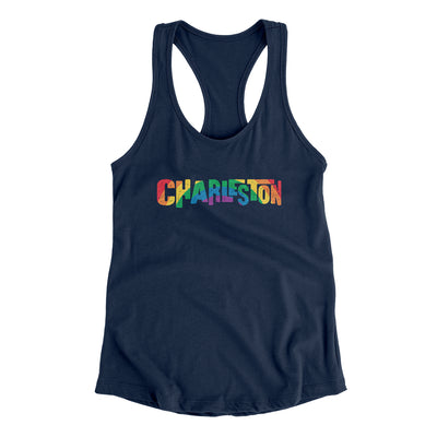 Charleston South Carolina Pride Women's Racerback Tank-Midnight Navy-Allegiant Goods Co. Vintage Sports Apparel