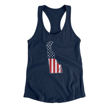 Delaware American Flag Women's Racerback Tank-Allegiant Goods Co. Vintage Sports Apparel
