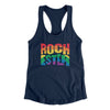 Rochester New York Pride Women's Racerback Tank-Midnight Navy-Allegiant Goods Co. Vintage Sports Apparel