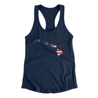 Hawaii American Flag Women's Racerback Tank-Allegiant Goods Co. Vintage Sports Apparel
