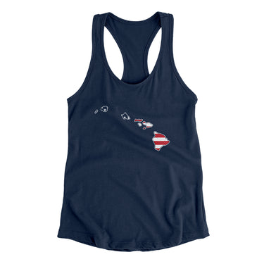 Hawaii American Flag Women's Racerback Tank-Allegiant Goods Co. Vintage Sports Apparel