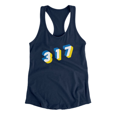 Indianapolis 317 Area Code Women's Racerback Tank-Allegiant Goods Co. Vintage Sports Apparel