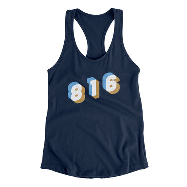 Kansas City 816 Area Code Women's Racerback Tank-Allegiant Goods Co. Vintage Sports Apparel