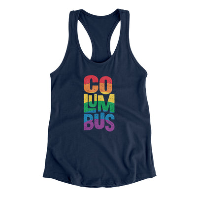 Columbus Ohio Pride Women's Racerback Tank-Midnight Navy-Allegiant Goods Co. Vintage Sports Apparel