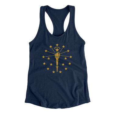 Indiana State Flag Women's Racerback Tank-Allegiant Goods Co. Vintage Sports Apparel