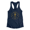 Indiana State Flag Women's Racerback Tank-Midnight Navy-Allegiant Goods Co. Vintage Sports Apparel