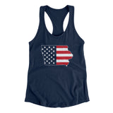 Iowa American Flag Women's Racerback Tank-Allegiant Goods Co. Vintage Sports Apparel