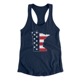 Minnesota American Flag Women's Racerback Tank-Allegiant Goods Co. Vintage Sports Apparel