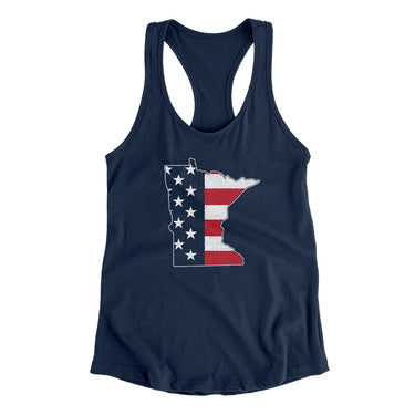 Minnesota American Flag Women's Racerback Tank-Allegiant Goods Co. Vintage Sports Apparel
