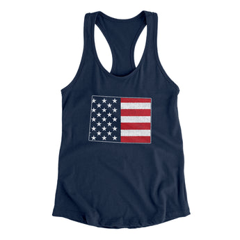Colorado American Flag Women's Racerback Tank-Allegiant Goods Co. Vintage Sports Apparel