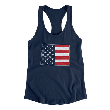 Colorado American Flag Women's Racerback Tank-Allegiant Goods Co. Vintage Sports Apparel