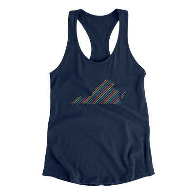 Virginia Pride State Women's Racerback Tank-Midnight Navy-Allegiant Goods Co. Vintage Sports Apparel