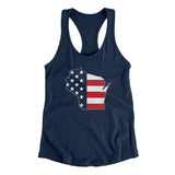 Wisconsin American Flag Women's Racerback Tank-Allegiant Goods Co. Vintage Sports Apparel