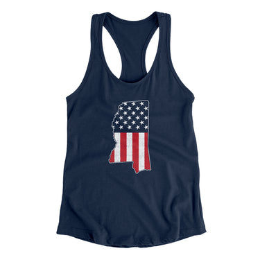 Mississippi American Flag Women's Racerback Tank-Allegiant Goods Co. Vintage Sports Apparel