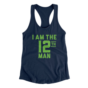 I Am The 12th Man Women's Racerback Tank-Allegiant Goods Co. Vintage Sports Apparel