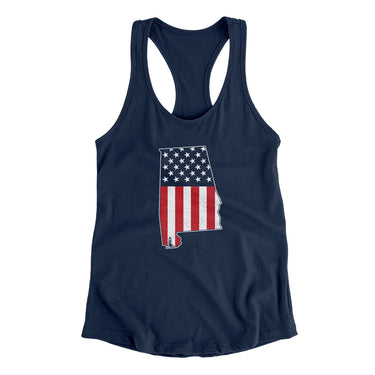 Alabama American Flag Women's Racerback Tank-Allegiant Goods Co. Vintage Sports Apparel