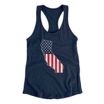 California American Flag Women's Racerback Tank-Allegiant Goods Co. Vintage Sports Apparel