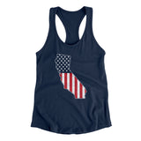 California American Flag Women's Racerback Tank-Allegiant Goods Co. Vintage Sports Apparel
